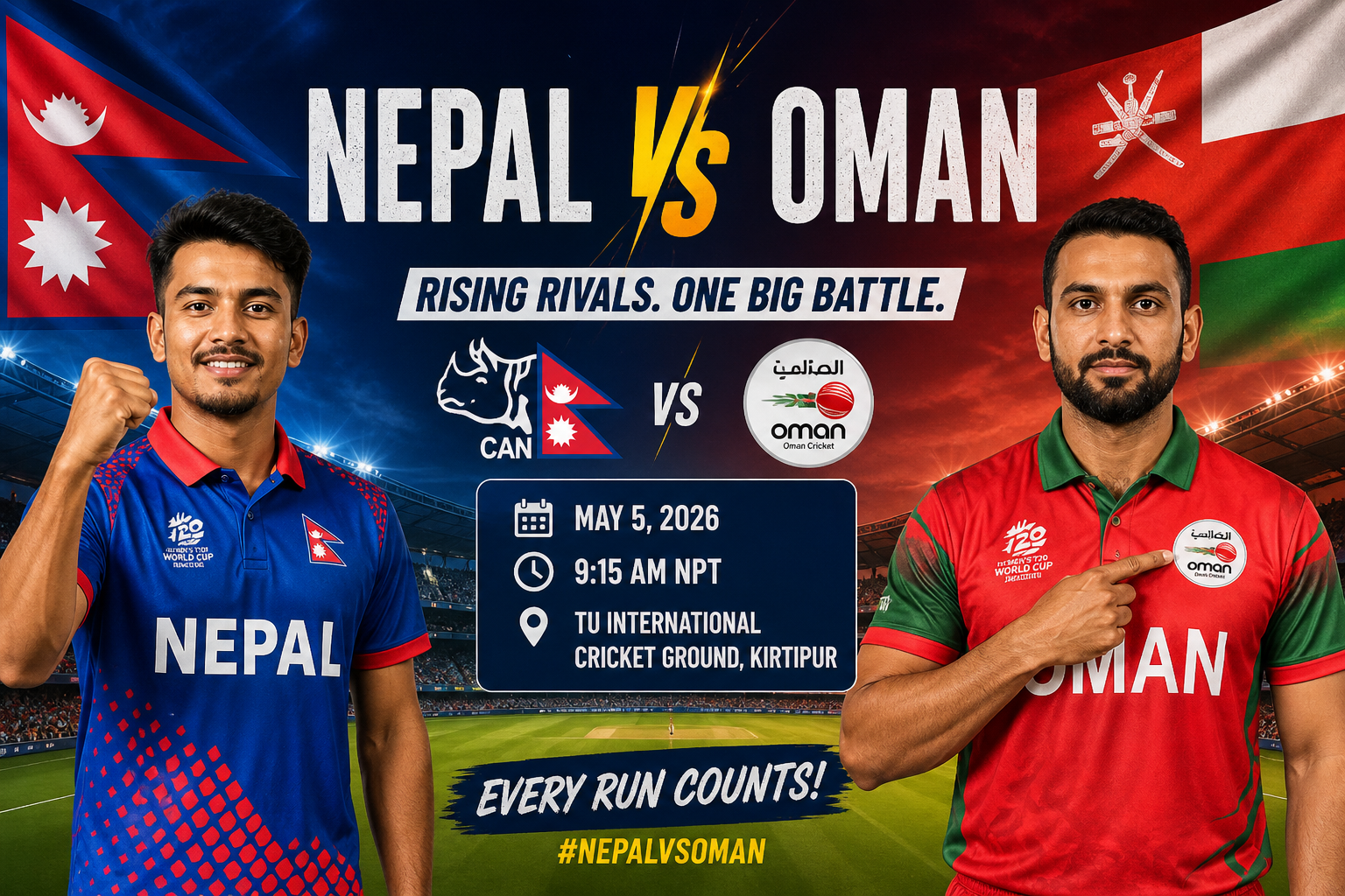 You are currently viewing Nepal vs Oman: A Growing Rivalry in Associate Cricket